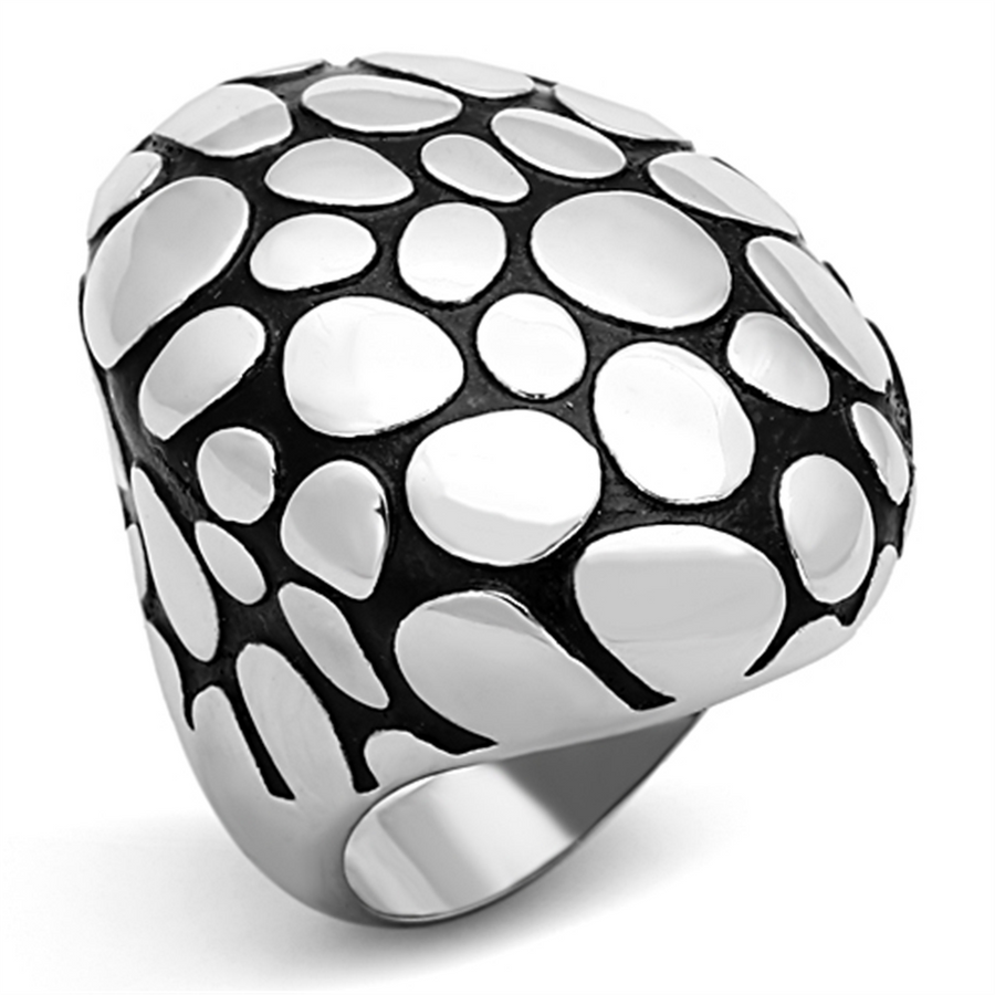 Womens Stainless Steel 316 Two Toned Ion Plated Dome Fashion Ring Image 1