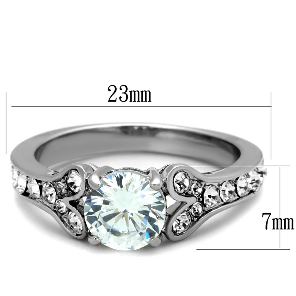 1.82Ct Cubic Zirconia Stainless Steel 316 Engagement Ring Womens Size 5-10 Image 2