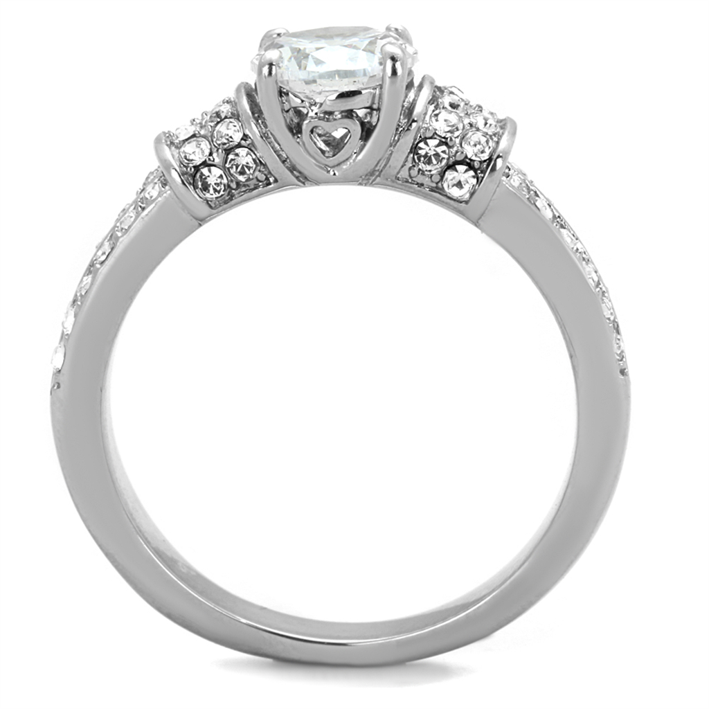 1.32Ct Round Cut Cubic Zirconia Stainless Steel Engagement Ring Womens Size 5-10 Image 3