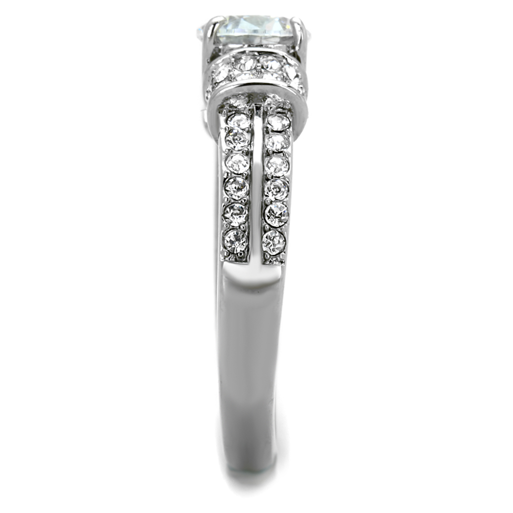1.32Ct Round Cut Cubic Zirconia Stainless Steel Engagement Ring Womens Size 5-10 Image 4