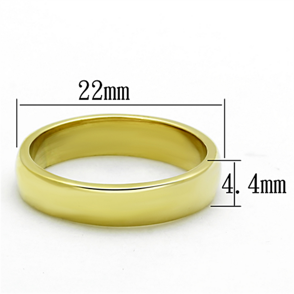 4.4Mm Classic Stainless Steel 316 Gold Plated Unisex Wedding Band Sizes 5-13 Image 2