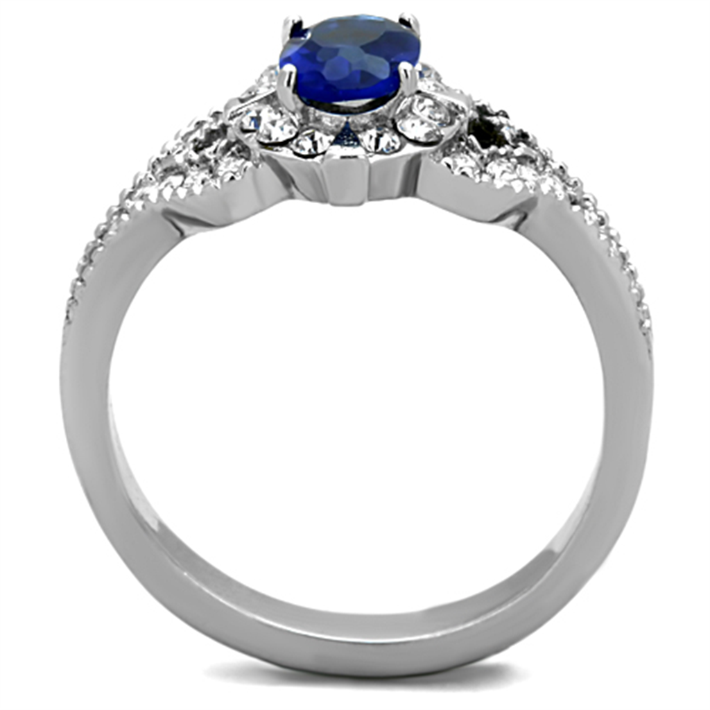 1.45 Ct Blue Montana Cz Vintage Stainless Steel Engagement Ring Womens Size 5-10 Image 3