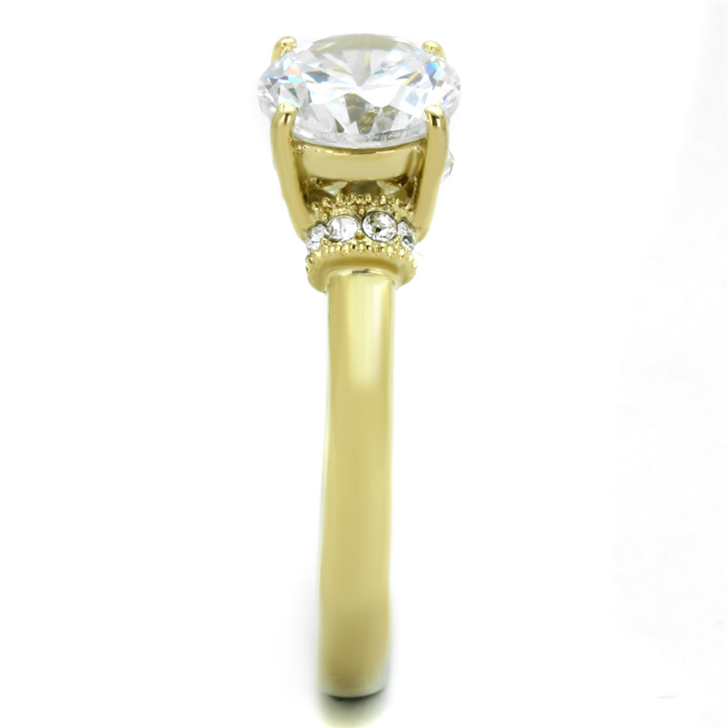 1.33 Ct Zirconia Stainless Steel 14K Gold Plated Engagment Ring Womens Size 5-10 Image 4