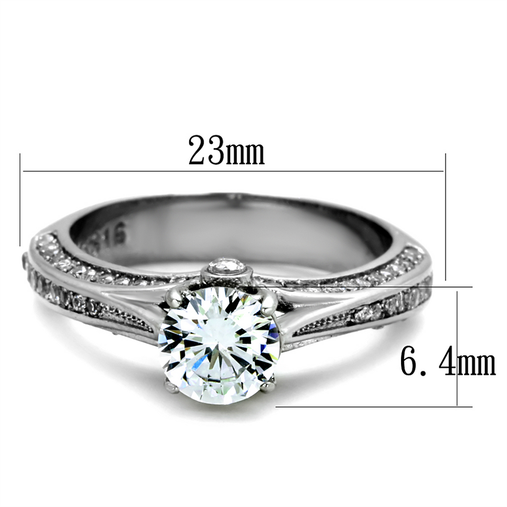 1.22Ct Round Cut Zirconia Stainless Steel Engagement Wedding Ring Womens Size 5-10 Image 2