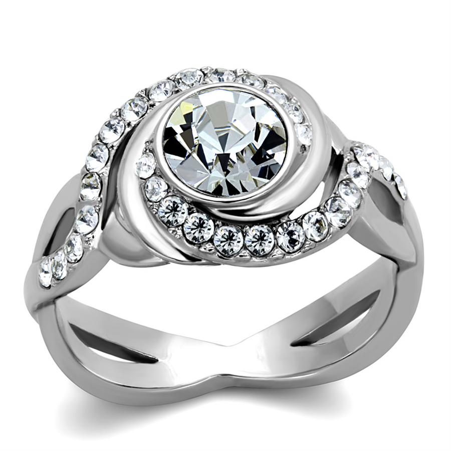 2.18 Ct Round Cut Aaa Zirconia Stainless Steel Engagement Ring Womens Size 5-10 Image 1