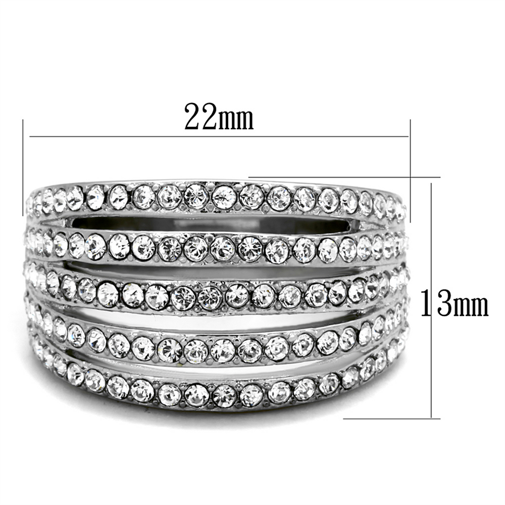 2.95 Ct Round Cut Zirconia Stainless Steel Wide Band Fashion Ring Womenss Size 5-10 Image 2