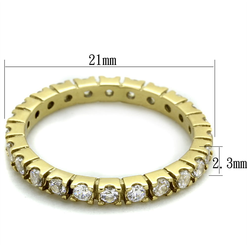 14K G.P. Round Cut Aaa Zirconia Eternity Anniversary Wedding Ring Band Womens Size 5-10 Image 2