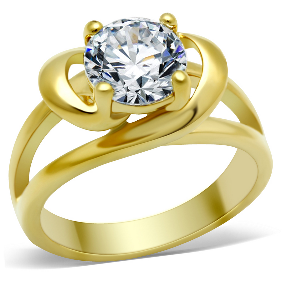 2.0 Ct Round Brilliant Cut Zirconia 14K Gold Plated Engagement Ring Womens Size 5-10 Image 1