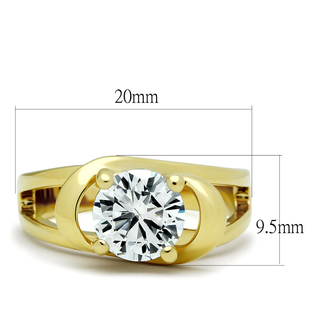2.0 Ct Round Brilliant Cut Zirconia 14K Gold Plated Engagement Ring Womens Size 5-10 Image 2
