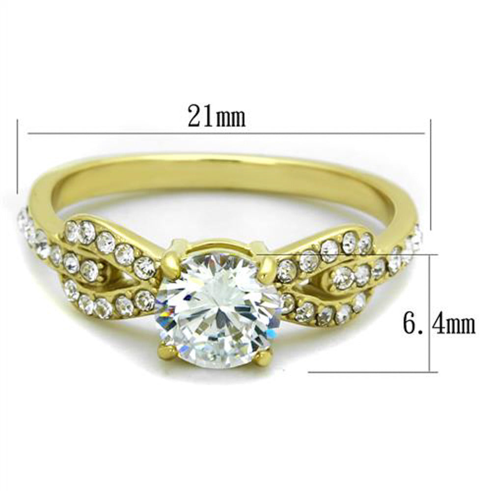1.19Ct Cz Stainless Steel 14K Gold Plated Bow Tie Engagement Ring Womens Size 5-10 Image 2