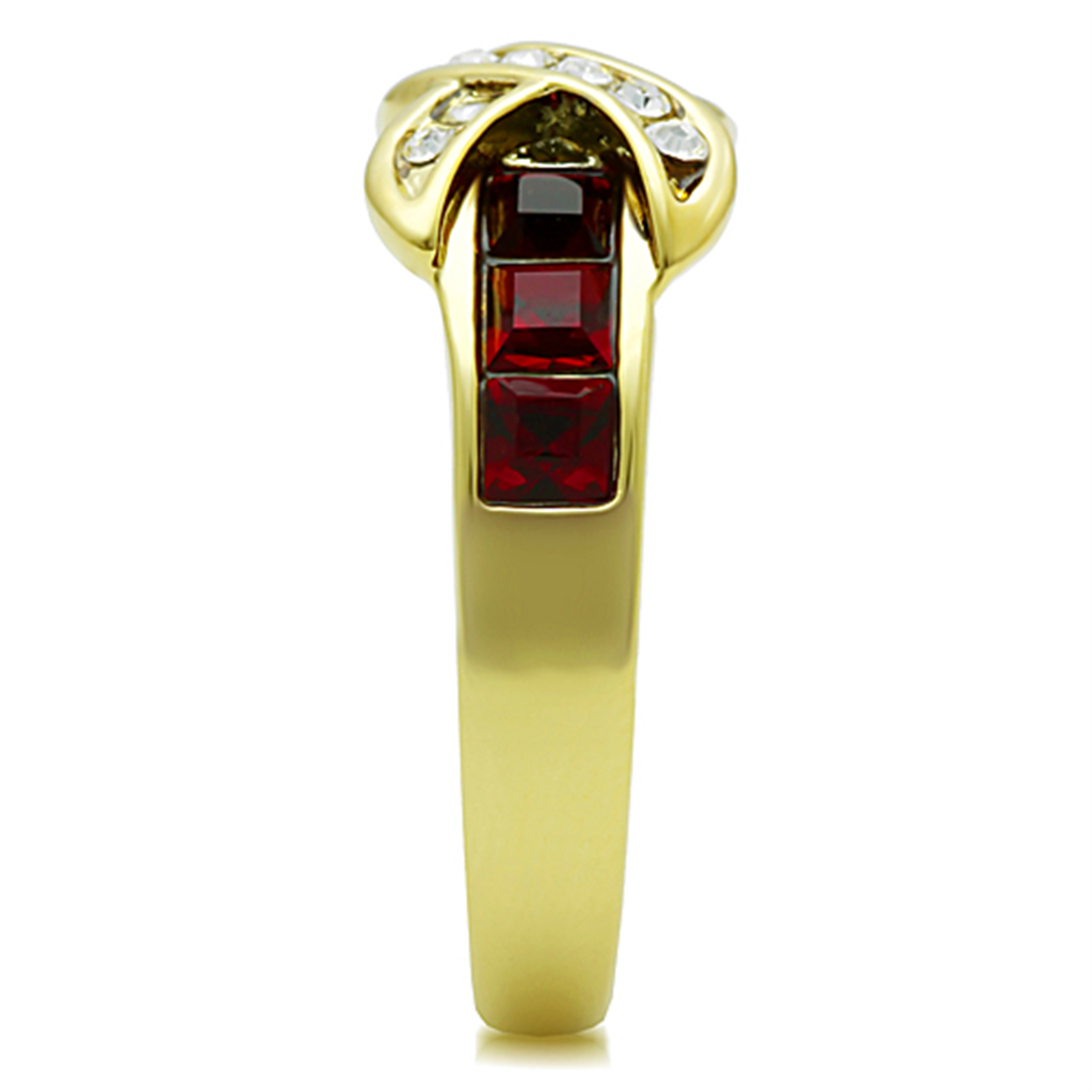 1.50 Ct Ruby Red Cz 14K Gold Plated Stainless Steel Fashion Ring Womens Sz 5-10 Image 4