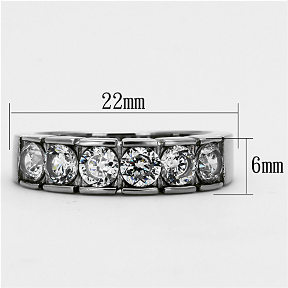 1.50 Ct Round Cut Cz Stainless Steel 316 Wedding Band Ring Womens Sizes 5-10 Image 2