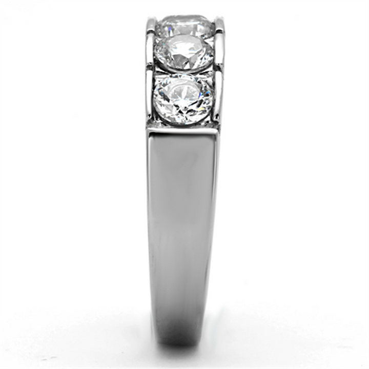 1.50 Ct Round Cut Cz Stainless Steel 316 Wedding Band Ring Womens Sizes 5-10 Image 4