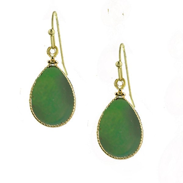 Women Earrings Gold Green Jeruselem Pear Drop Earrings Silk Road Collection Jewelry Image 1