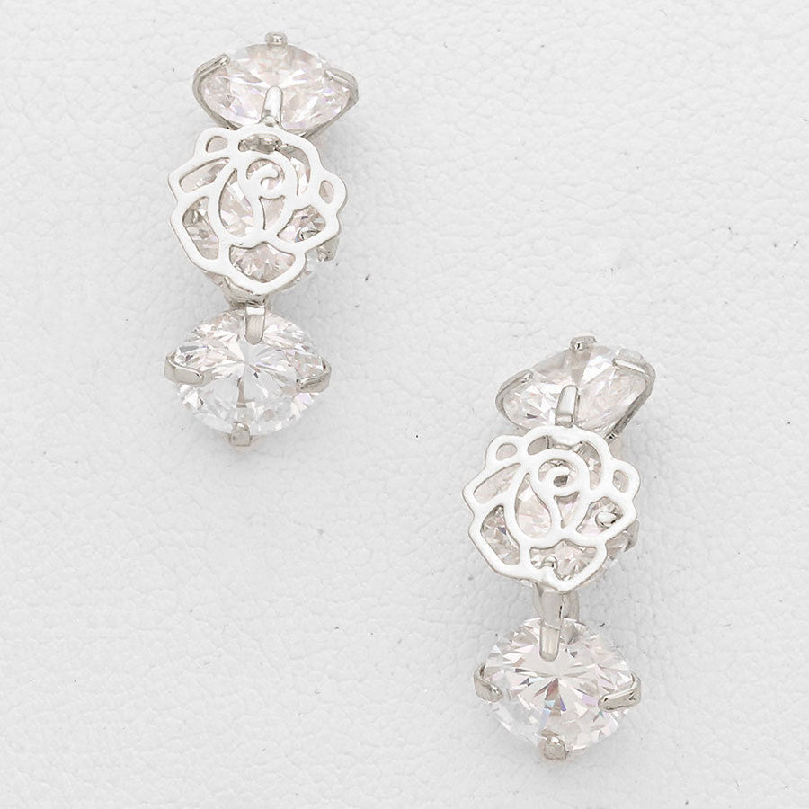 Earrings Silver Roses Wreath Stud Post Earrings Silk Road Collection Jewelry Image 1