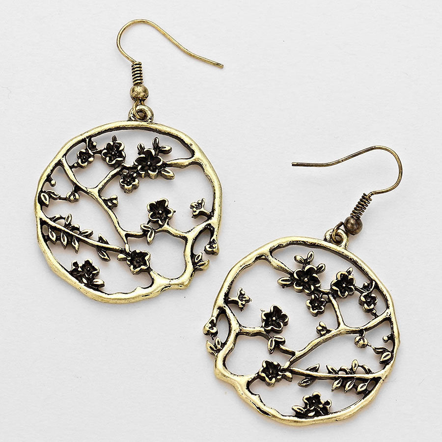 Earrings Gold Oriental Garden Dangle Earrings Silk Road Collection Jewelry Image 1