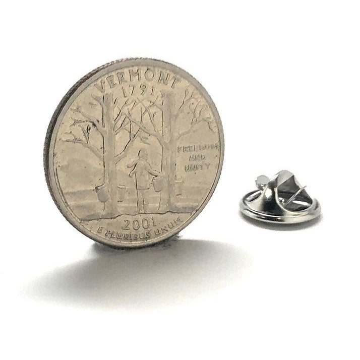 Enamel Pin Collector Vermont State Quarter Enamel Coin Lapel Pin Tie Tack Travel Souvenir Coins Keepsakes Cool Fun Gift Image 1