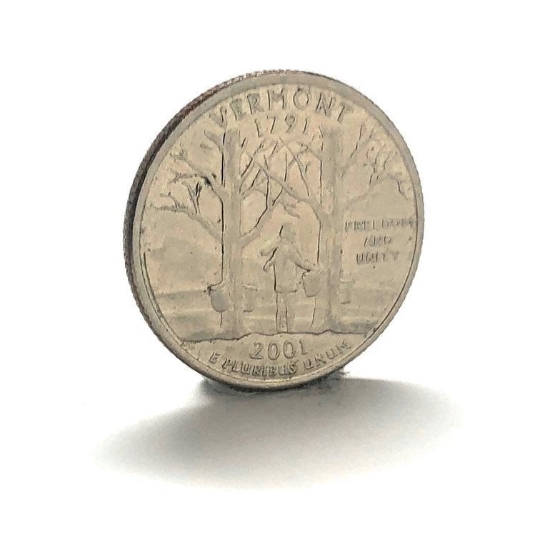 Enamel Pin Collector Vermont State Quarter Enamel Coin Lapel Pin Tie Tack Travel Souvenir Coins Keepsakes Cool Fun Gift Image 2