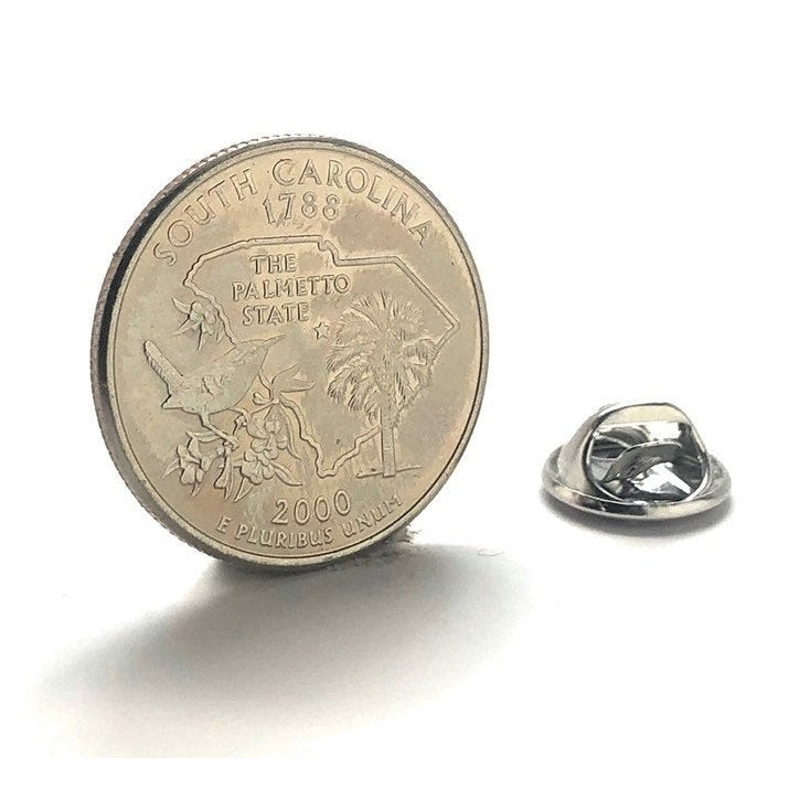 Enamel Pin South Carolina State Quarter Enamel Coin Lapel Pin Tie Tack Travel Souvenir Coins Keepsakes Cool Fun Image 1