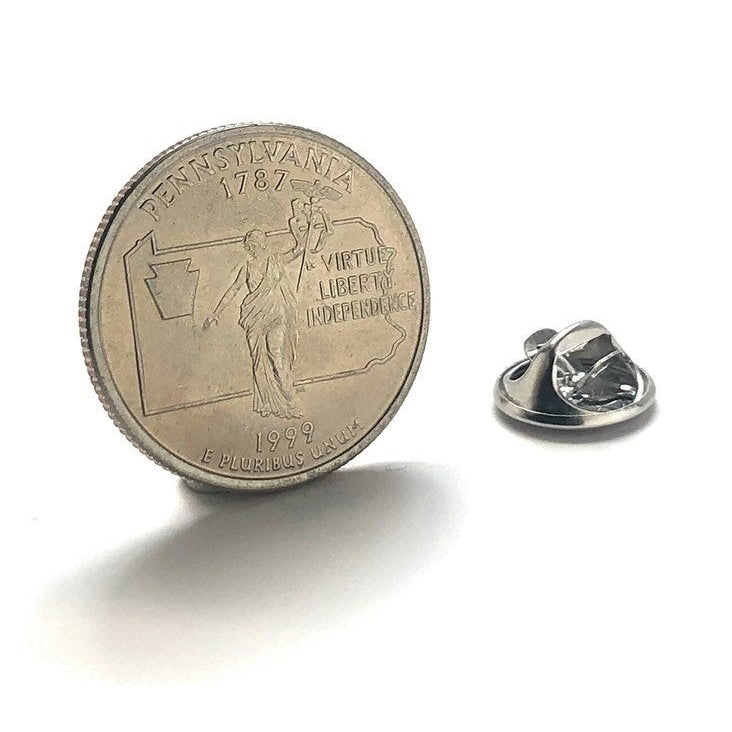 Enamel Pin Pennsylvania State Quarter Enamel Coin Lapel Pin Tie Tack Collector Pin Travel Souvenir Coins Keepsakes Cool Image 1
