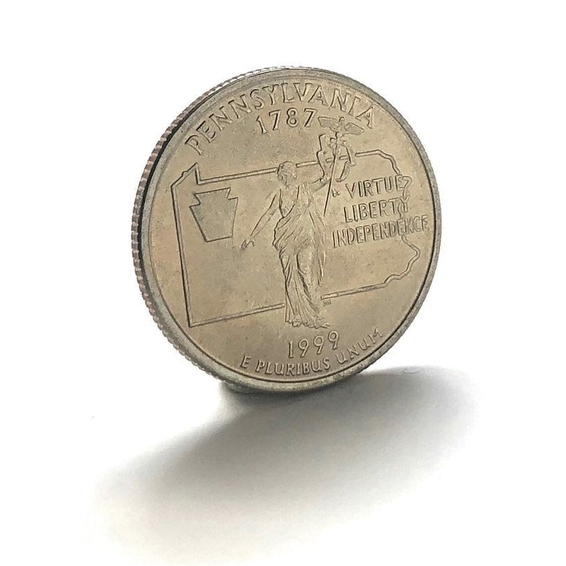 Enamel Pin Pennsylvania State Quarter Enamel Coin Lapel Pin Tie Tack Collector Pin Travel Souvenir Coins Keepsakes Cool Image 2
