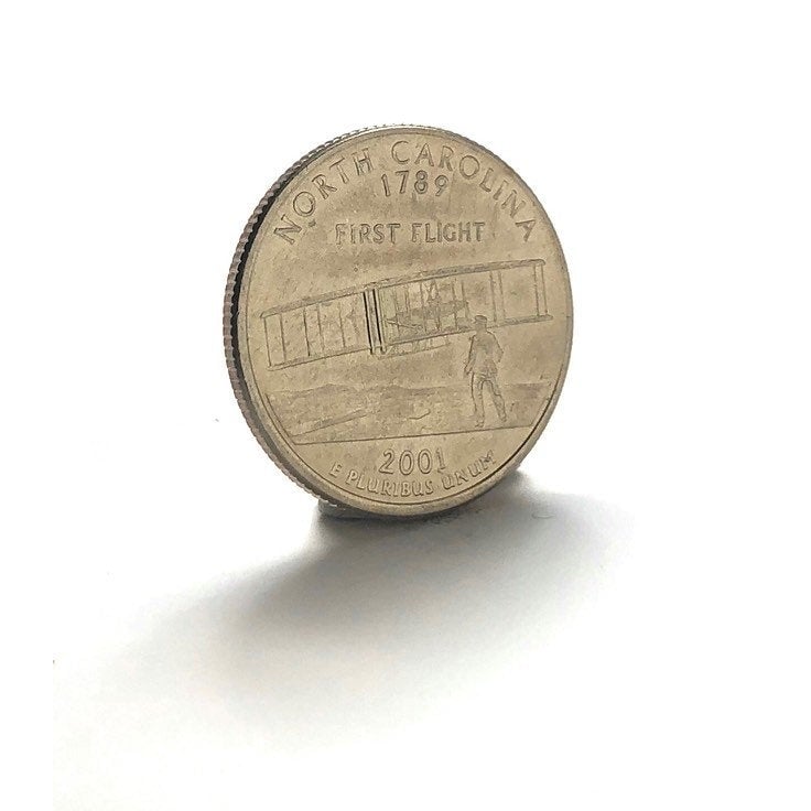 Enamel Pin North Carolina State Quarter Enamel Coin Lapel Pin Tie Tack Travel Souvenir Coins Collector Cool Fun with Image 2