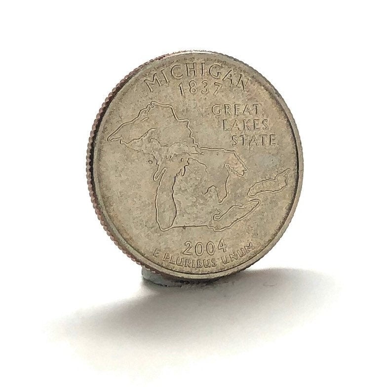 Enamel Pin Michigan State Quarter Enamel Coin Lapel Pin Tie Tack Travel Souvenir Coins Keepsakes Cool Fun Collector Gift Image 2