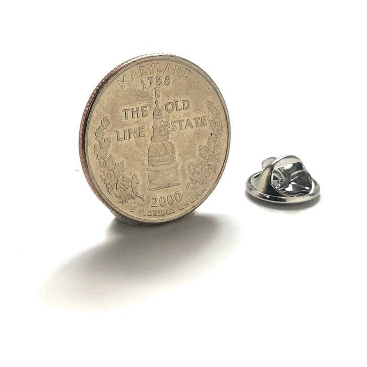 Collector Maryland State Quarter Enamel Coin Lapel Pin Tie Tack Travel Souvenir Coins Keepsakes Dark Blue Comes with Image 1