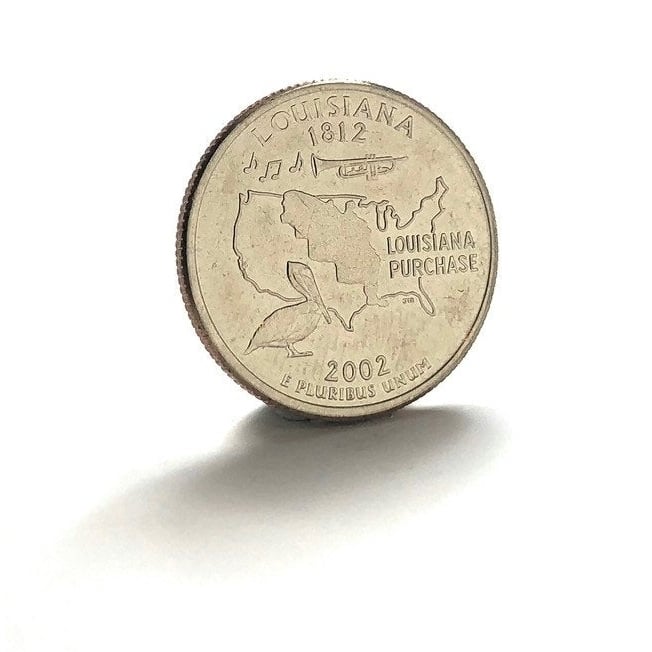 Enamel Pin Louisiana Quarter Tie Tack Lapel Pin Suit Flag State Enamel Coin Jewelry Travel Souvenir Coins Keepsakes Cool Image 2