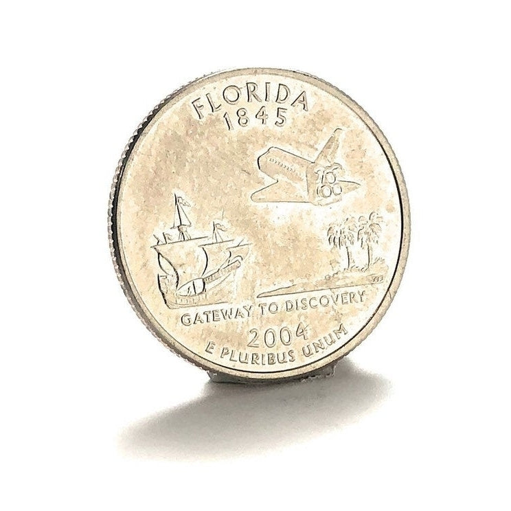 Florida State Quarter Enamel Coin Lapel Pin Tie Tack Collector Pin Travel Coin Enamel Pin Keepsakes Cool Fun Space Image 2
