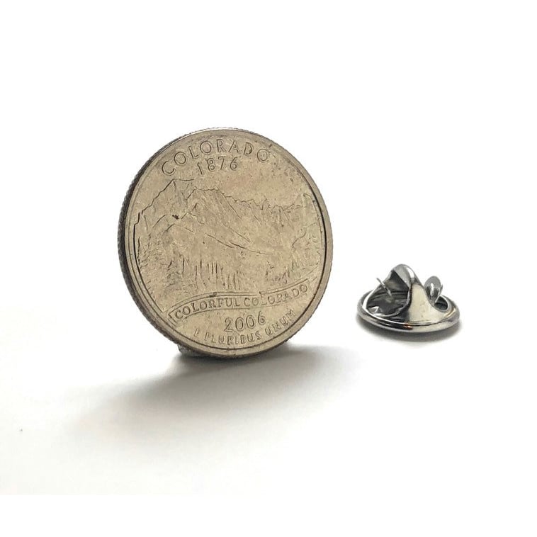 Enamel Pin Colorado State Uncirculated Quarter Enamel Coin Lapel Pin Tie Tack Travel Souvenir Coins Keepsakes Cool Fun Image 1
