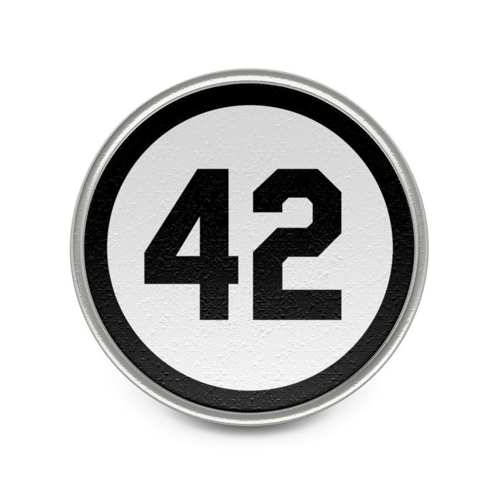 Metal Pin 42 Lapel Pin Silver with Black Number Forty Two Honoring Baseballs Barrier Breaker Tie Tack Collector Pins Image 2