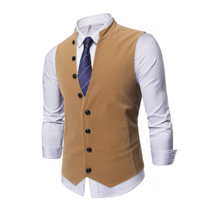 Men Suit Vest Casual Sleeveless Vest Jacket Slim Fit Vest Waistcoat Image 3