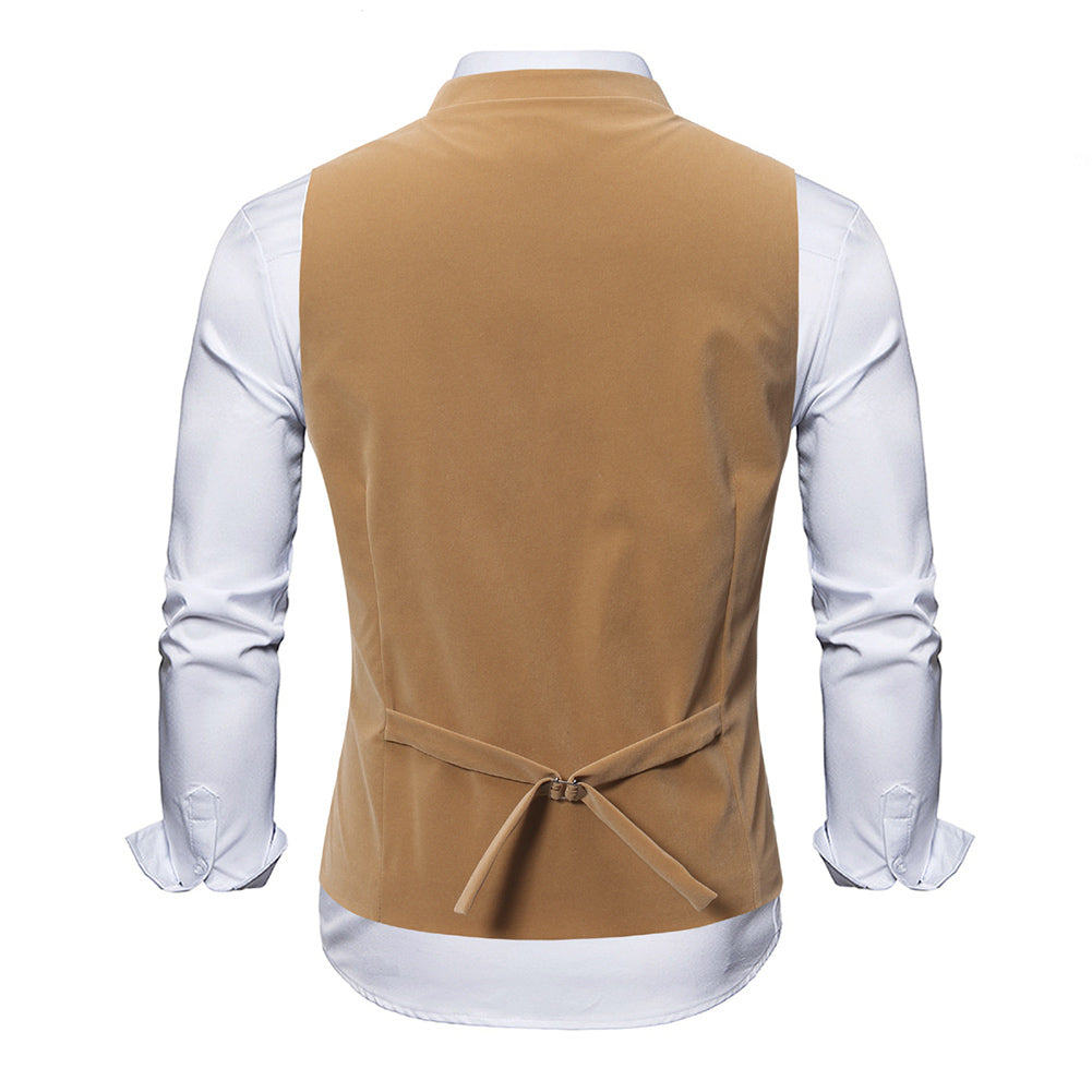 Men Suit Vest Casual Sleeveless Vest Jacket Slim Fit Vest Waistcoat Image 4