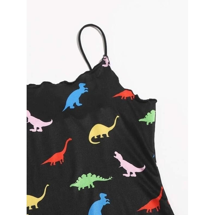 Allover Dinosaur Print Bodycon Dress Image 4