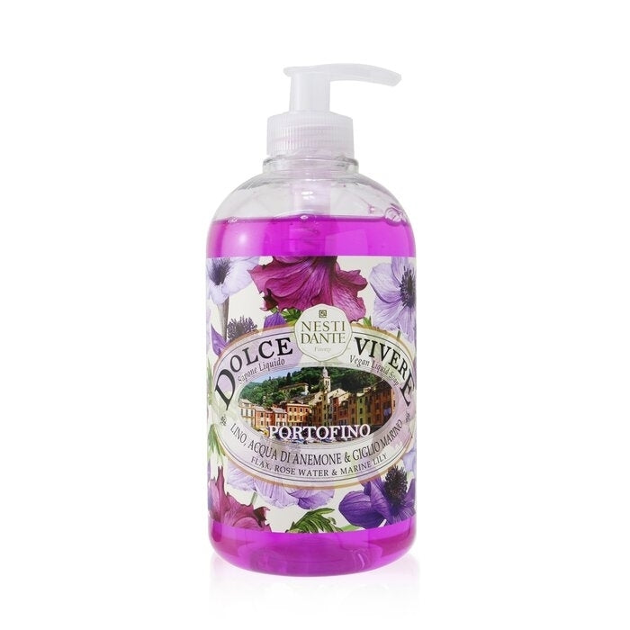 Dolce Vivere Vegan Liquid Soap - Portofino -Flax Rose Water and Marine Lily - 500ml/16.9oz Image 1