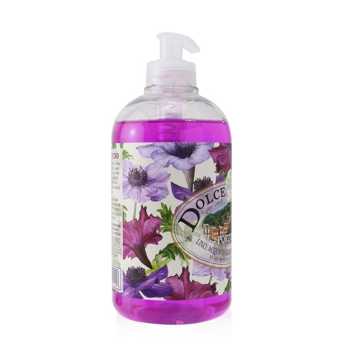 Dolce Vivere Vegan Liquid Soap - Portofino -Flax Rose Water and Marine Lily - 500ml/16.9oz Image 2