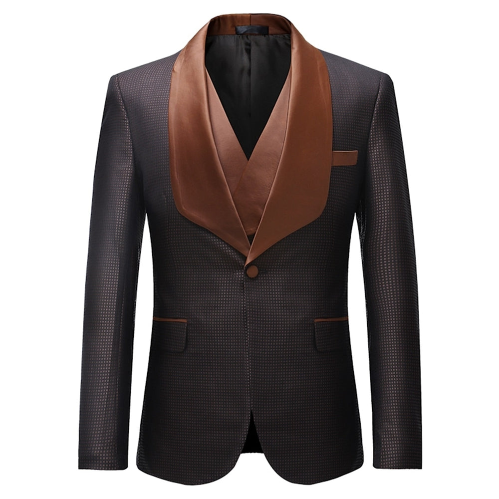 3 Pieces Men Suit Business Casual Men Dress Suits Spring Autumn Slim Fit Wedding Party Blazer Pant Vest Set Image 2
