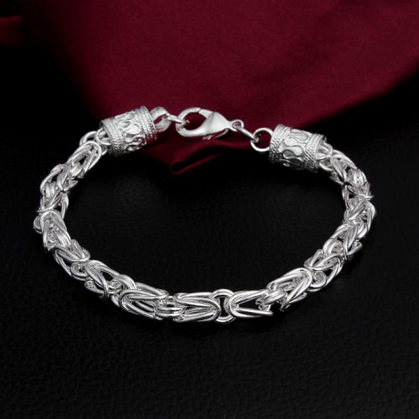 925 Sterling Silver Plated Byzantium Link Bracelet Image 1