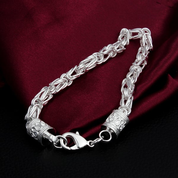 925 Sterling Silver Plated Byzantium Link Bracelet Image 2