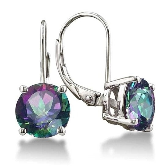3.50 CTTW  Mystic Topaz Leverback Earrings in Silver plated Image 1