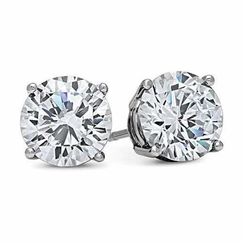 14Kt White Gold Filled  1.5 ct Round Cut Stud Earrings Image 1