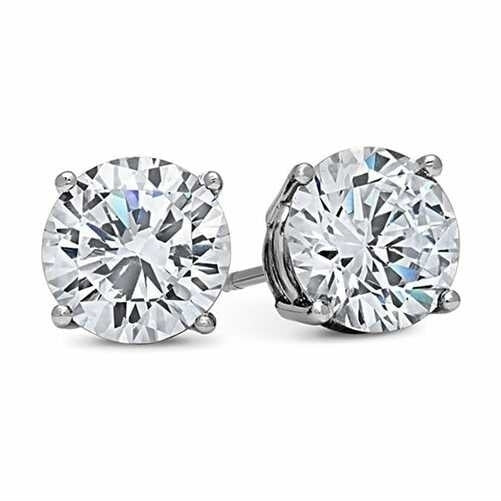 14K White Gold Filled  1.5 ct Round Cut Stud Earrings Image 2