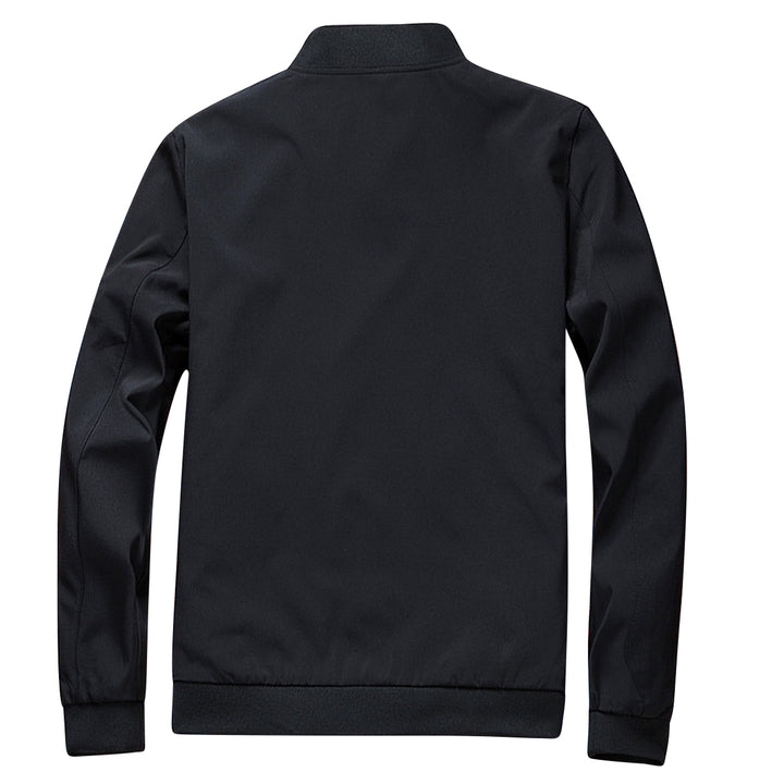 Mens winter jacket solid color warm zipper jacket leisure sports Outdoor Jacket Image 4