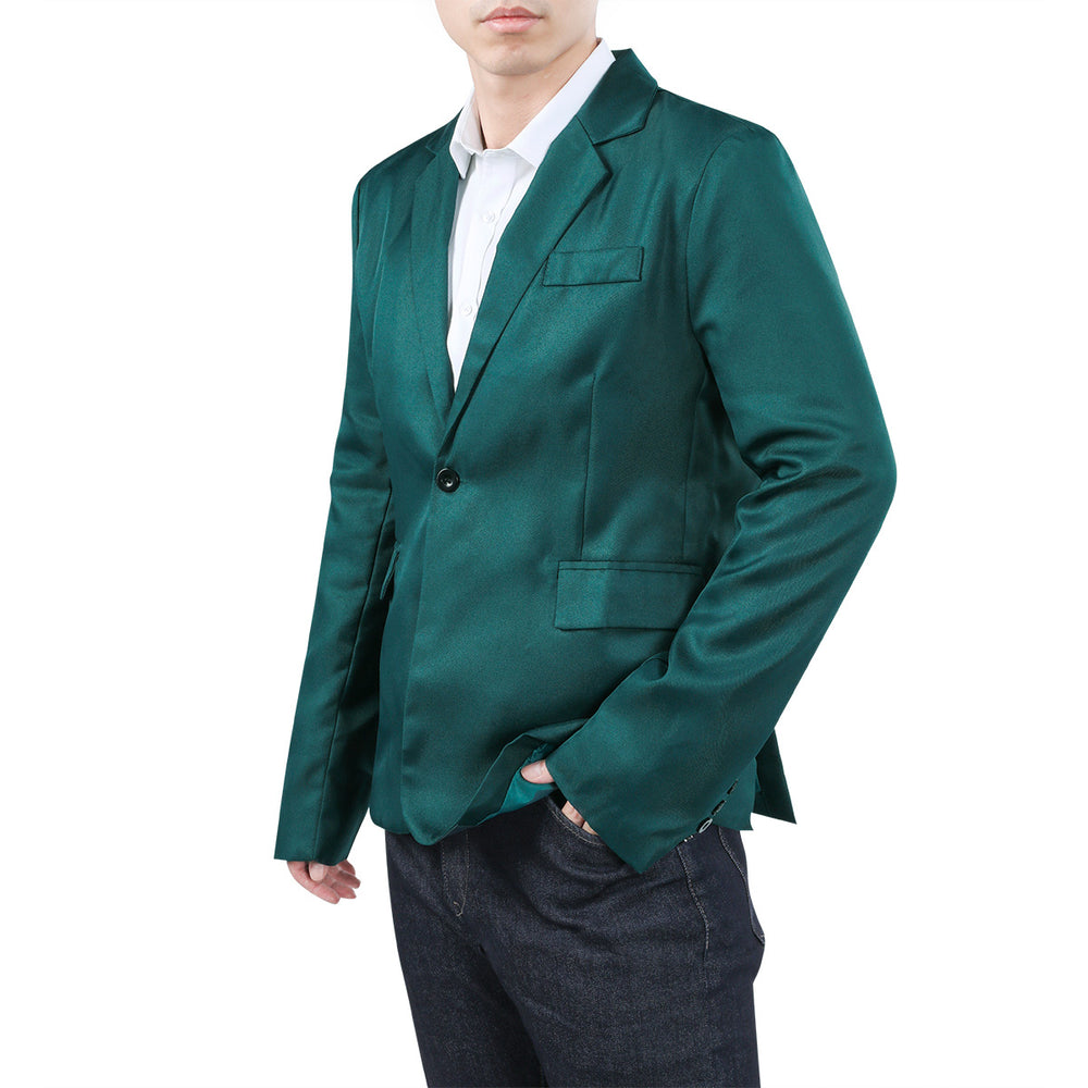 Men Suit Green Spring Autumn Dress Coat Single Row One Button Business Suit Slim Casual Coat for Men Image 2