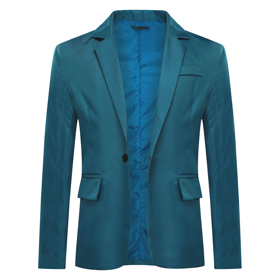 Men Suit Bule Spring Autumn Dress Coat Single Row One Button Business Suit Slim Casual Coat for Men Image 1