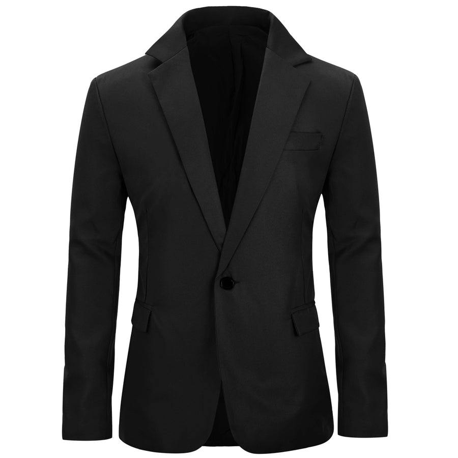 Men Suit Black Spring Autumn Dress Coat Single Row One Button Business Suit Slim Casual Coat for Men Image 1