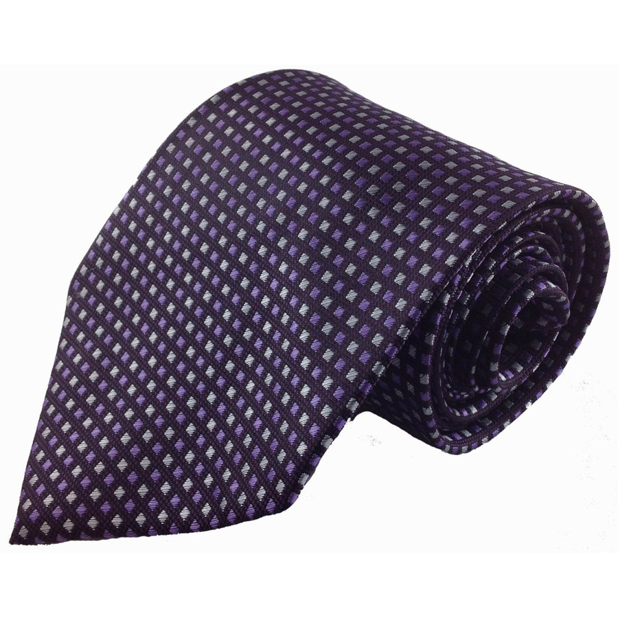 Mens Necktie Silk Tie Purple Square Light Purple Silk Tie Hand Made Executive Pro Design Birthday Christmas Valentines Image 1