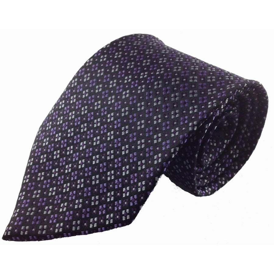 Mens Necktie Silk Tie Purple Light Purple White Silk Tie Hand Made Executive Pro Design Birthday Christmas Valentines Image 1