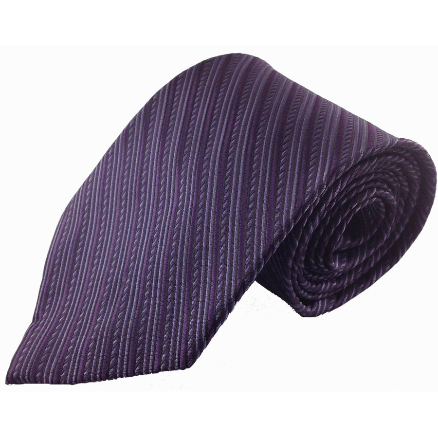 Mens Necktie Silk Tie Purple Stripe Silk Tie Hand Made Executive Pro Design Birthday Christmas Valentines Gift Wedding Image 1